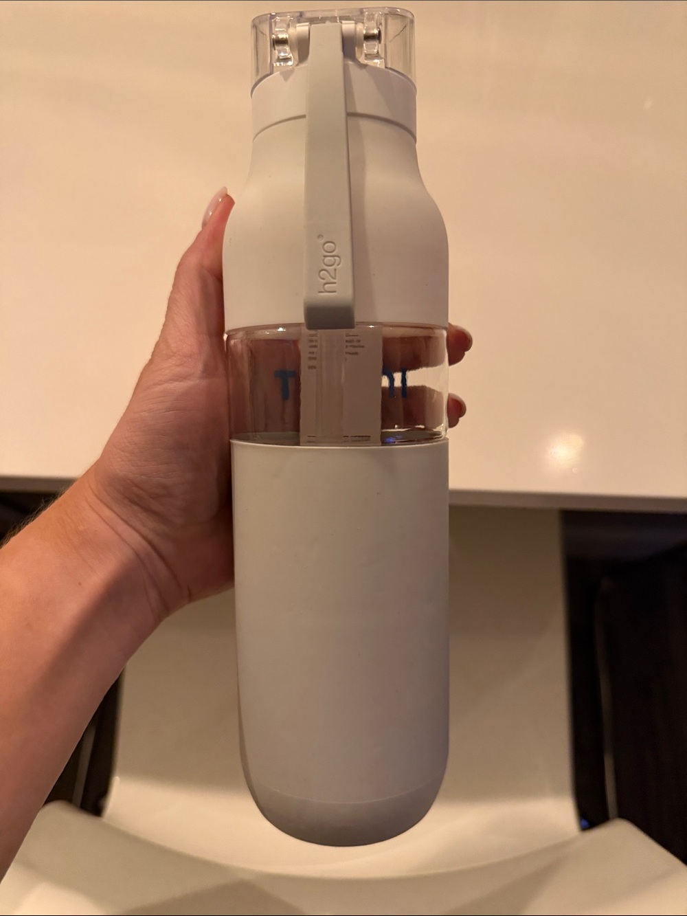 h2go White Water Bottle with Clear Midsection